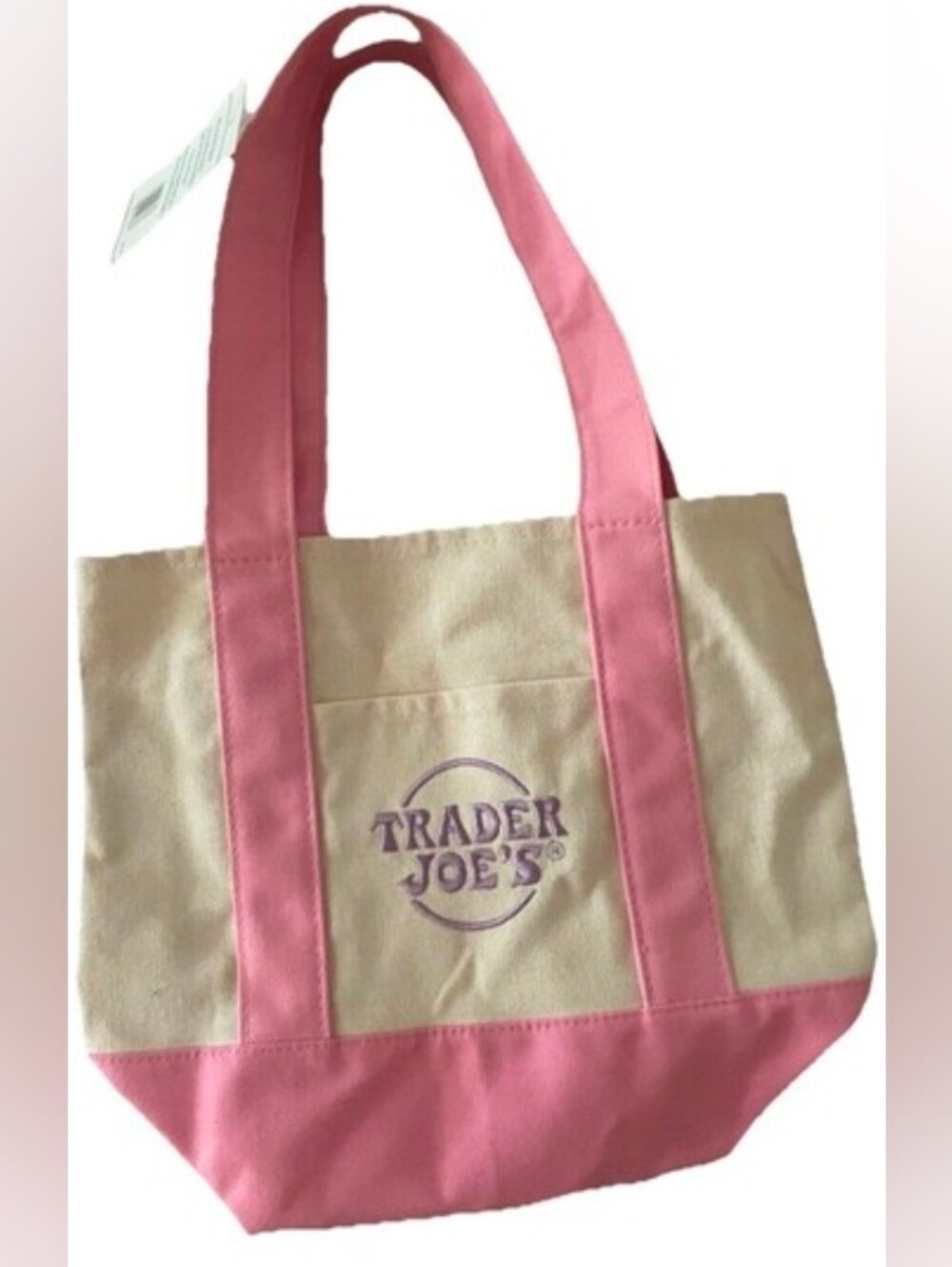 Trader Joe's Pink Canvas Tote Bag